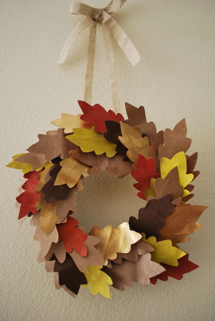 deco automne en papier couronne feuilles papier