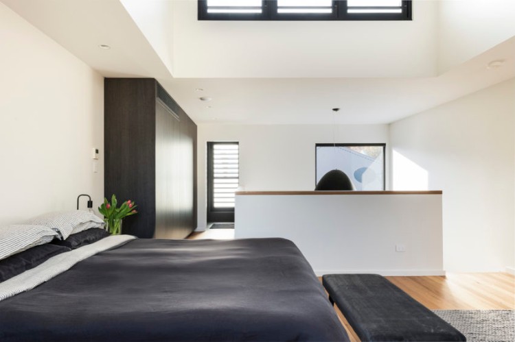 déco loft new-yorkais chambre cosy design épuré maison familiale Australie