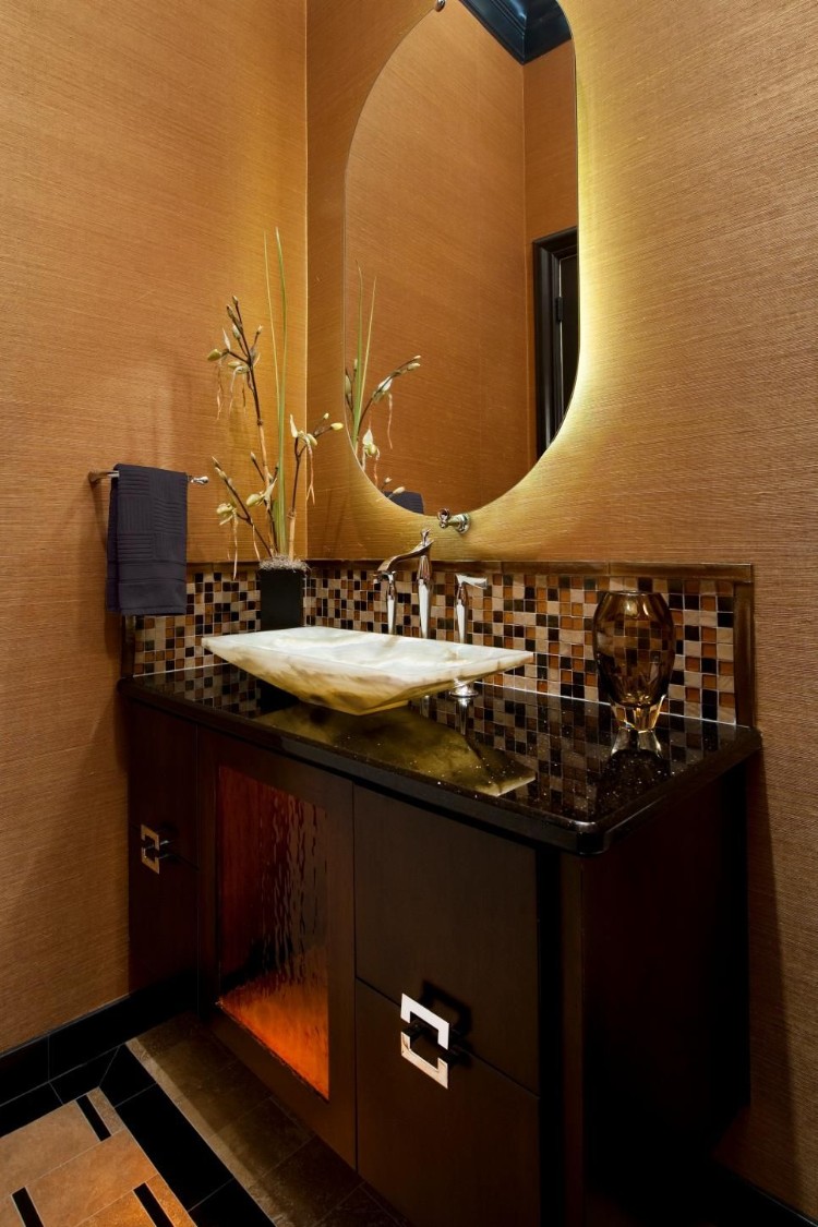 déco murale salle de bain murs accent design revêtement bois pierre