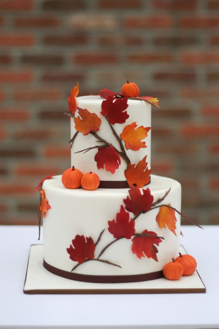 décoration gâteau automne cake design original