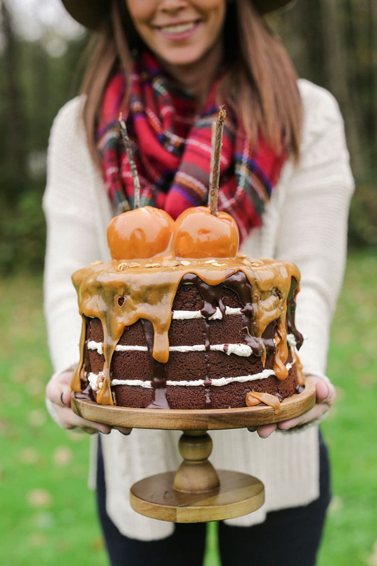 gâteau automne magnifique décoration originale faite maison tendance drip cake