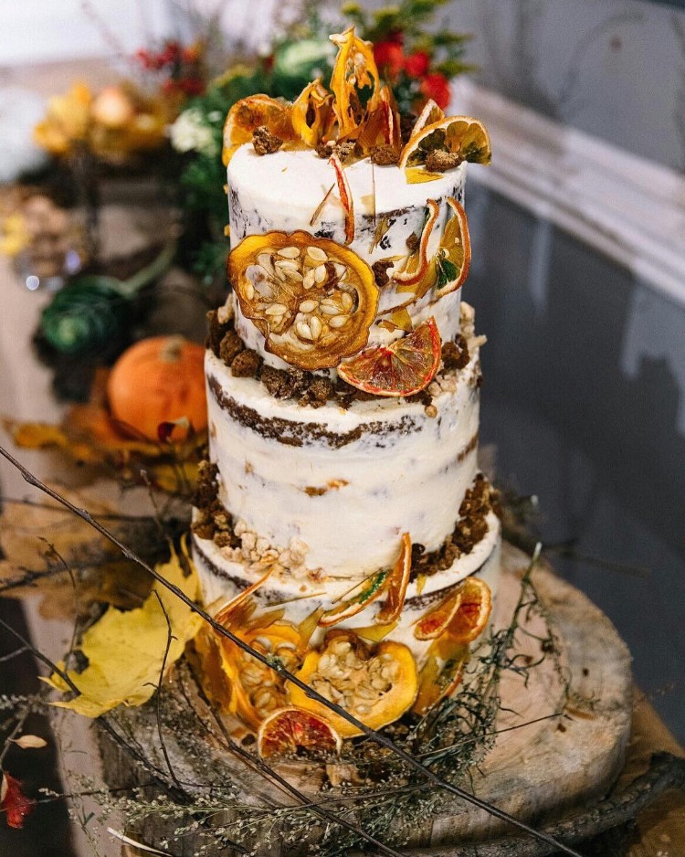 gâteau automne étagé mariage design splendide motifs originaux thème automnale