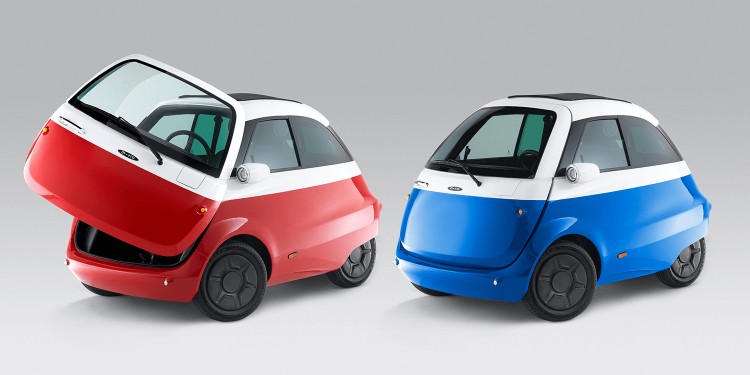 micro véhicule électrique Microlino deux modèles couleurs différentes 2018 Suisse
