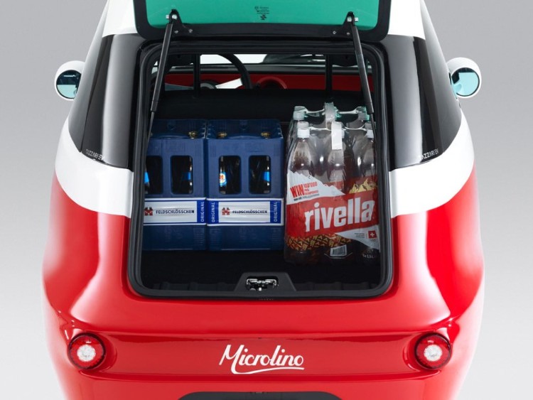 micro véhicule électrique rouge economique ergonomique design respectueux environnement imaginé société suisse Microlino