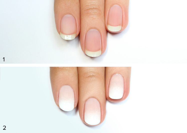 ombre nails blanc nude