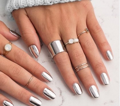 ongles design manucure chromée glamour tendances manucure femme 2018