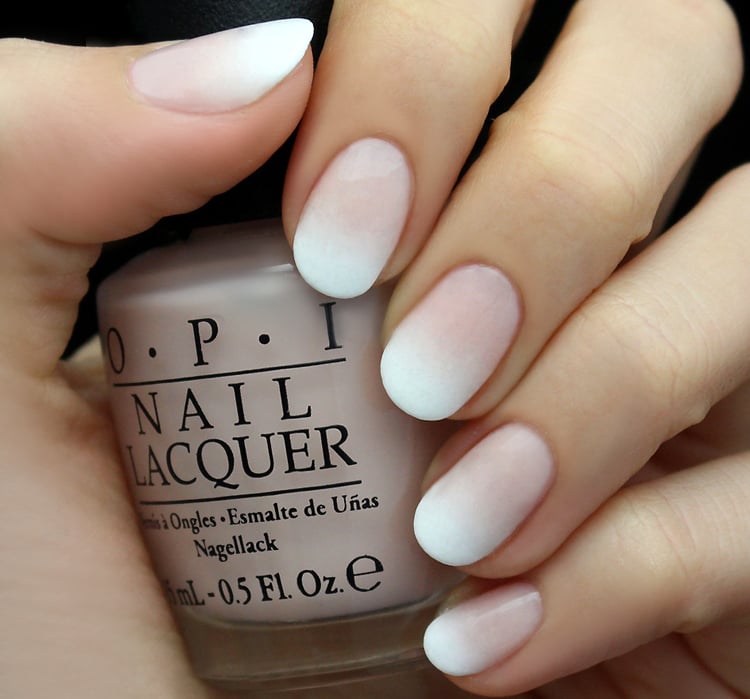 ongles nude nail art ombre blanc nude