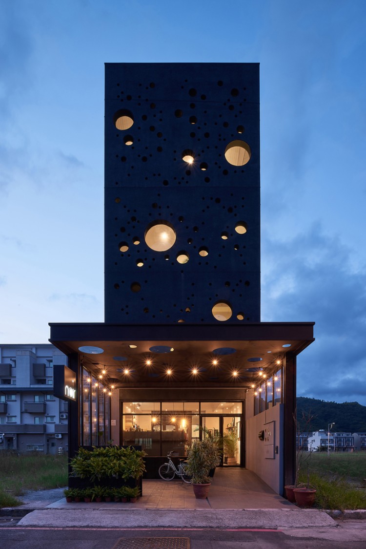 puits de lumière maison architecte Taïwan façade béton design exceptionnel