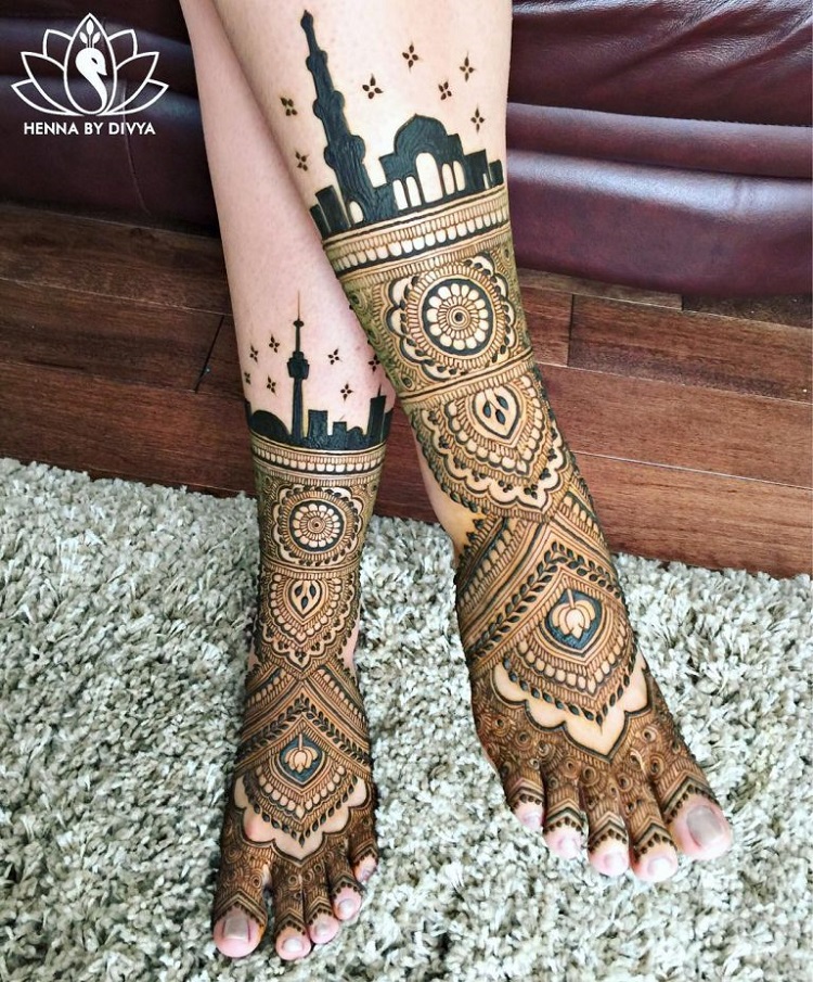 tatouage henné sur les pieds idées de modèles