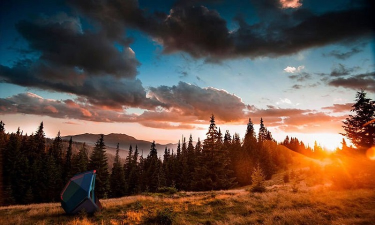 tente originale de camping modifiable coucher du soleil