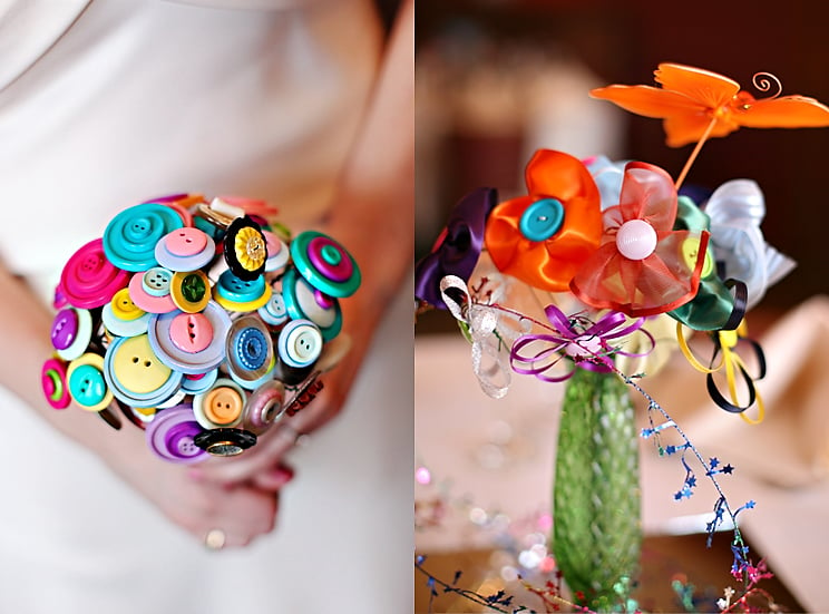bouquet de mariee original boutons multicolores