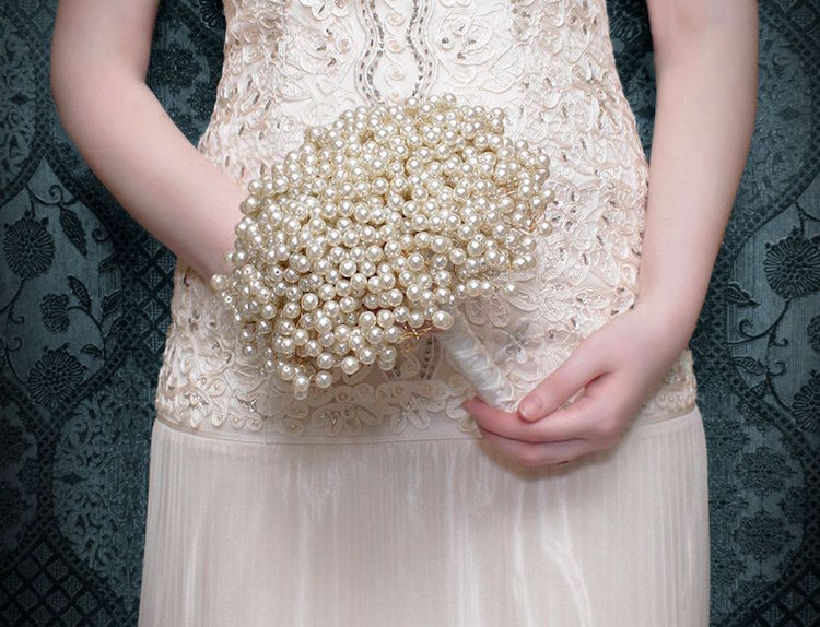 bouquet de mariee original perles bouquet raffine