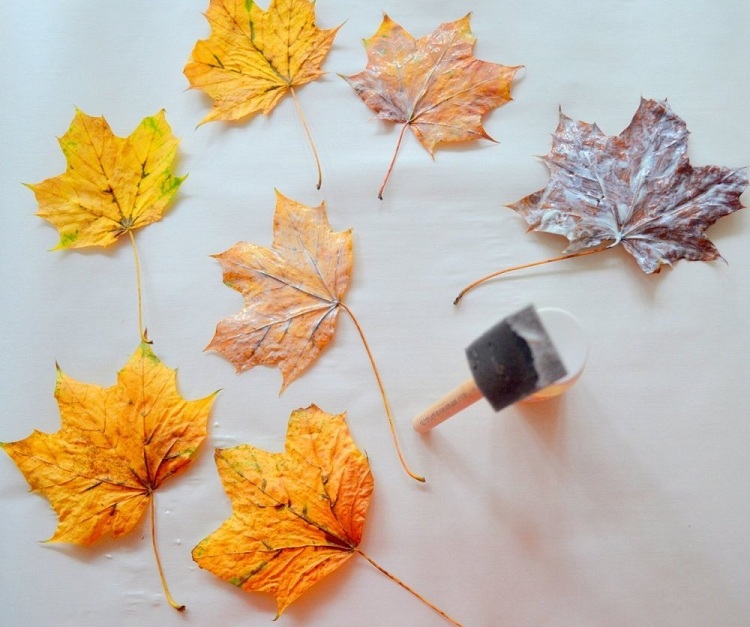 bricolage d'automne avec des feuilles d'arbre déco de cadre