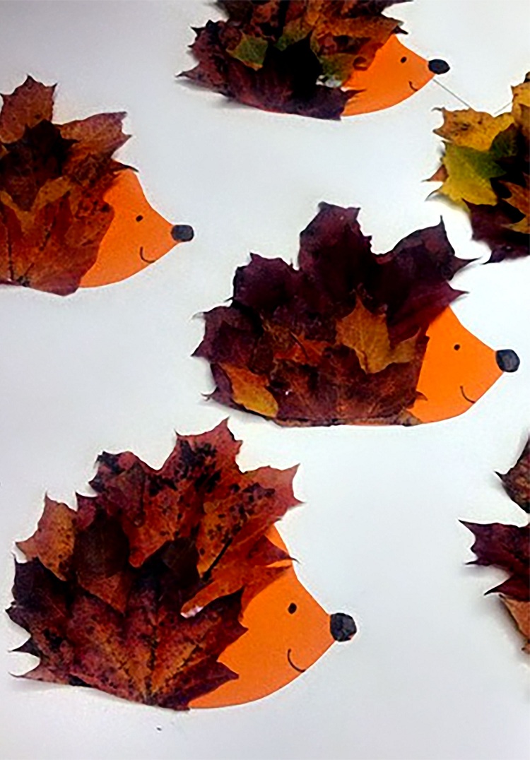 bricolage d'automne avec des feuilles d'arbre idées pour enfants