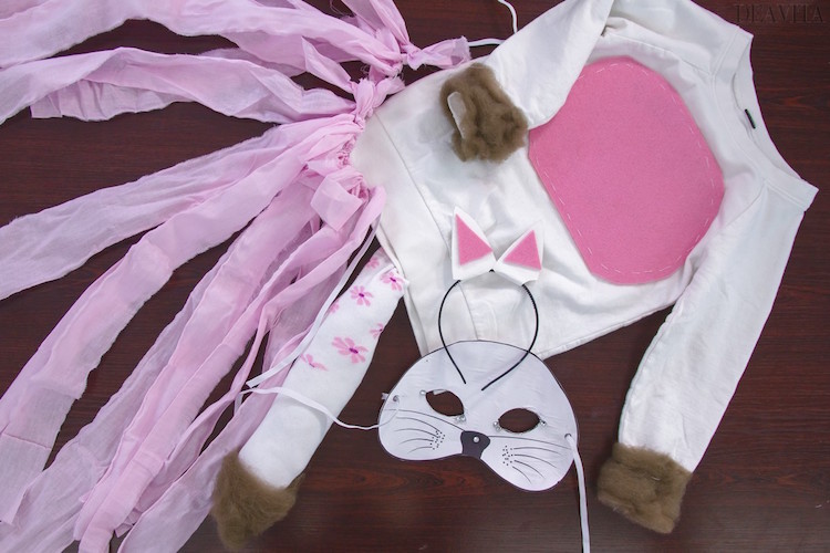 costume de chat pour fille idee costume Halloween facile