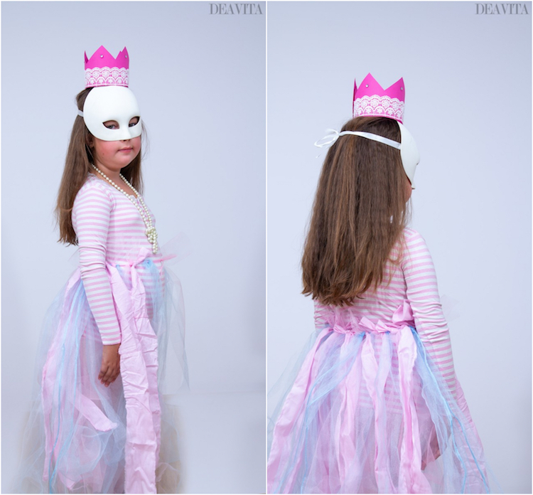 costume de princesse pour petite fille couronne jupe tulle masque