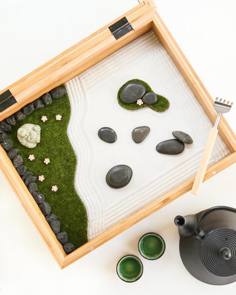 jardin zen miniature a faire soi meme stimuler concentration creativite