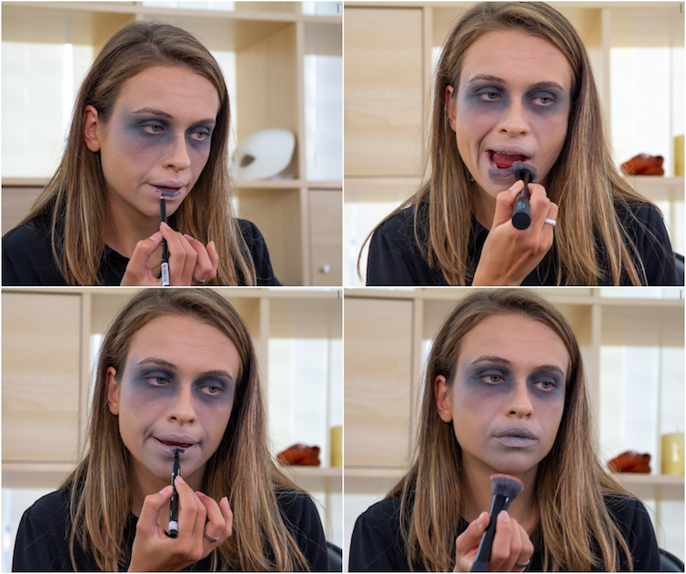 maquillage de zombie pour Halloween tutoriel etape par etape