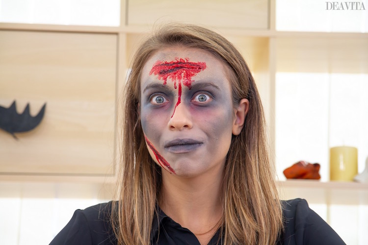 maquillage de zombie pour Halloween tutoriel facile etape par etape