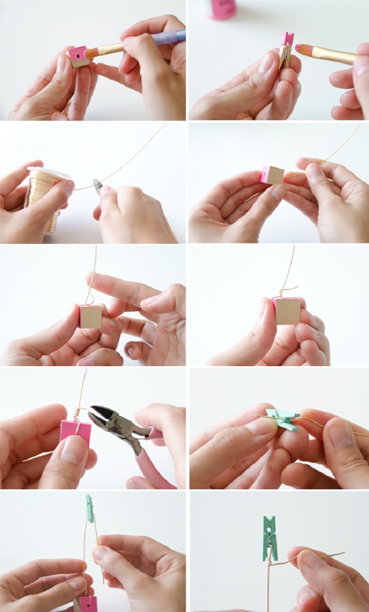 mini pinces à linges porte-photo tutoriel facile instructions