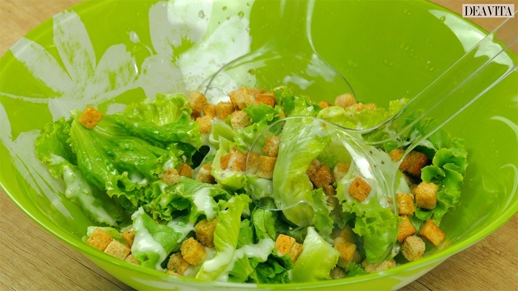 recette salade César préparation étape par étape