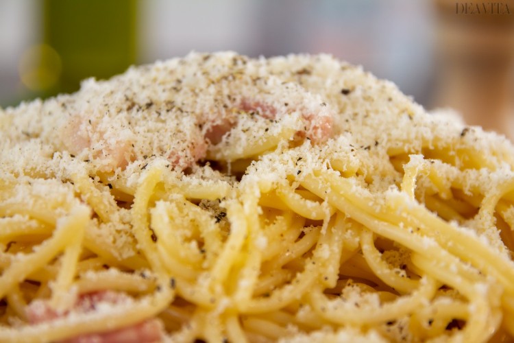 spaghetti à la carbonara véritable recette authentique pas à pas