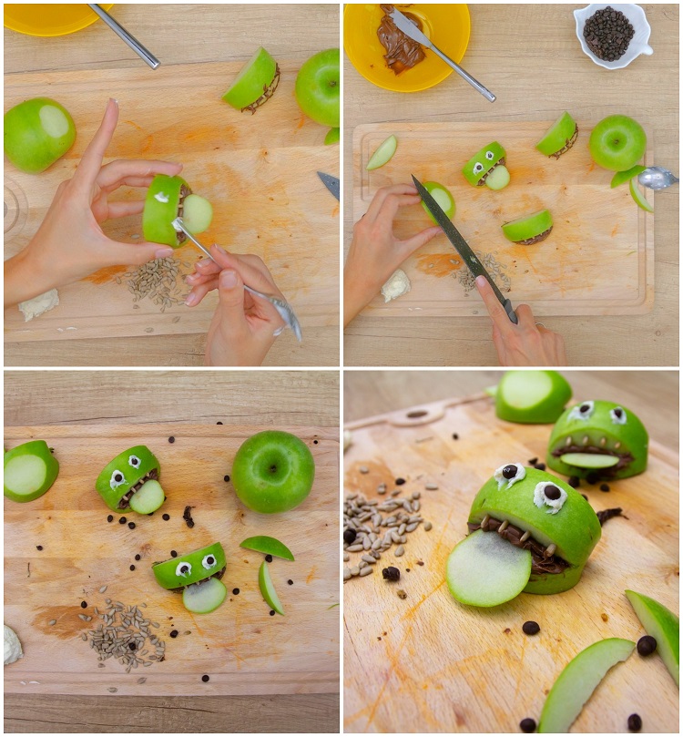 amuse-bouche Halloween recette facile pommes monstres