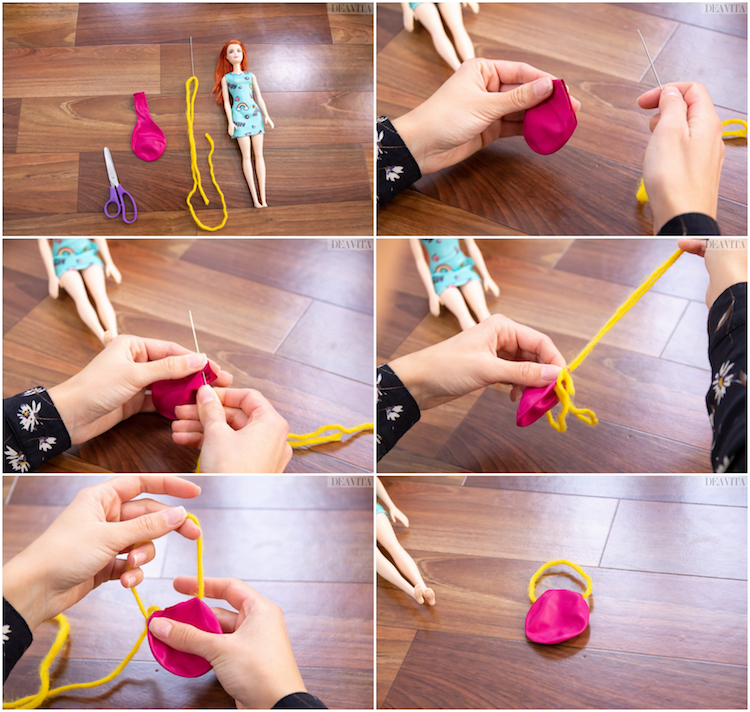 astuces pour barbie confectionner sac ballon fil laine