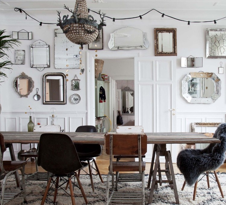 chaises dépareillées style scandinave idées éclectiques salle manger pile tendances design intérieur