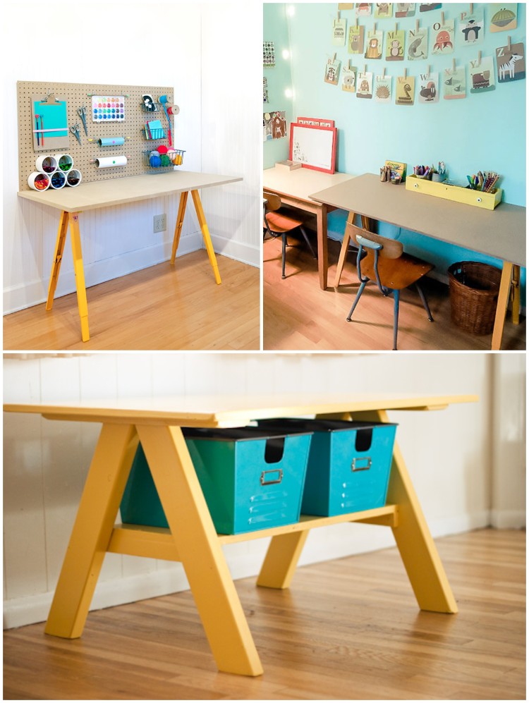 comment fabriquer un bureau pour enfant avec anciens meubles récupérés idées DIY originales