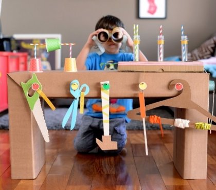 comment fabriquer un bureau pour enfant carton tendance meubles appoint écolo faciles réaliser