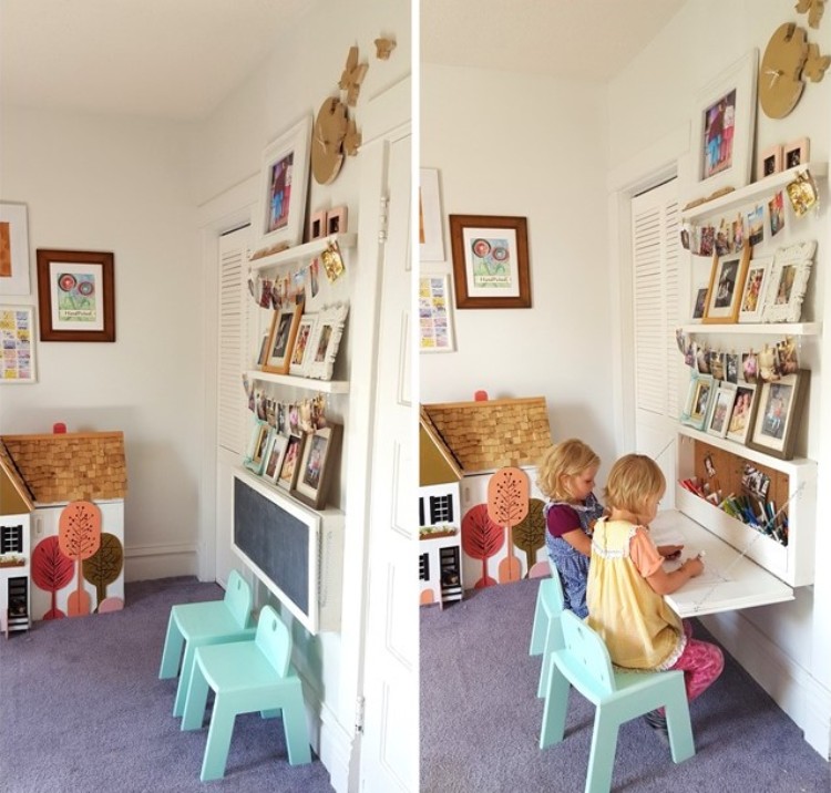 comment fabriquer un bureau pour enfant meubles confectionés déco récup bureau DIY avec ardoise