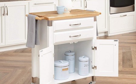 desserte de cuisine mobile roulettes design moderne