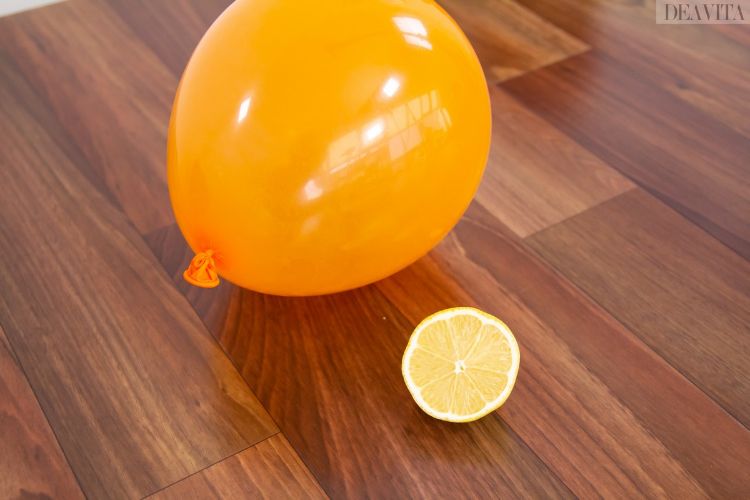 expérience scientifique enfants ballon et citron