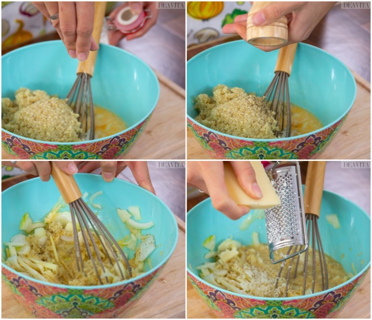 galettes de quinoa express oignons verts parmesan recette végétarienne facile