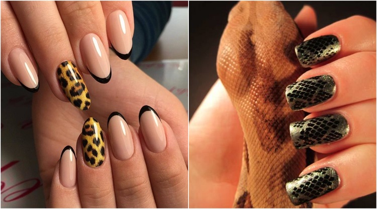 imprimé animal serpent léopard tendance nail art déco ongles chic automne hiver 2018 2019