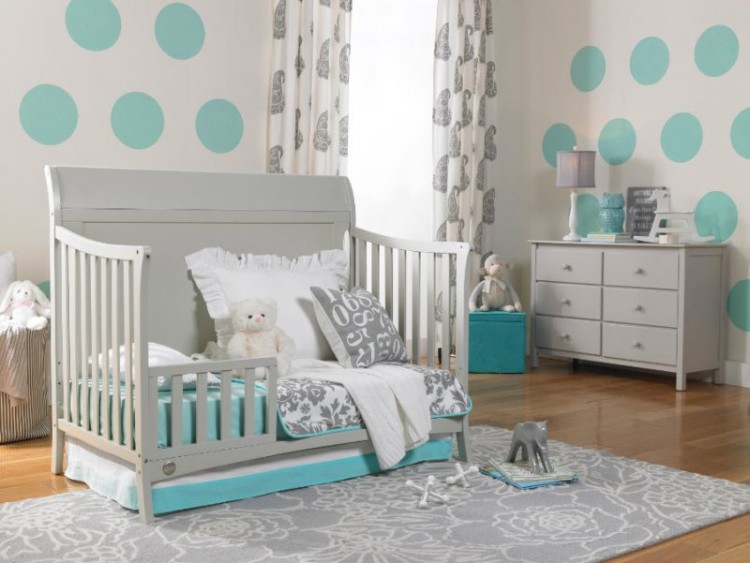 lit évolutif enfant modèle convértible bois peint gris