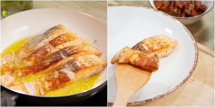 pavés de saumon à la crème fraîche recette facile express préparation étape par étape