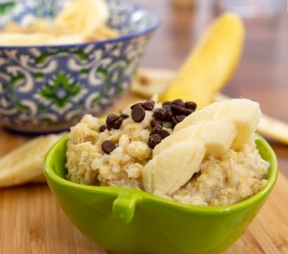 porridge quinoa facile gourmand banane cannelle recette express petit déjeuner