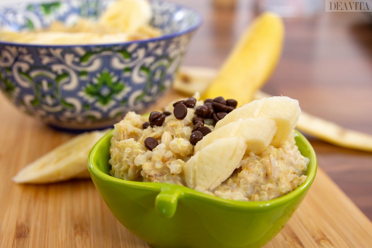 porridge quinoa facile gourmand banane cannelle recette express petit déjeuner
