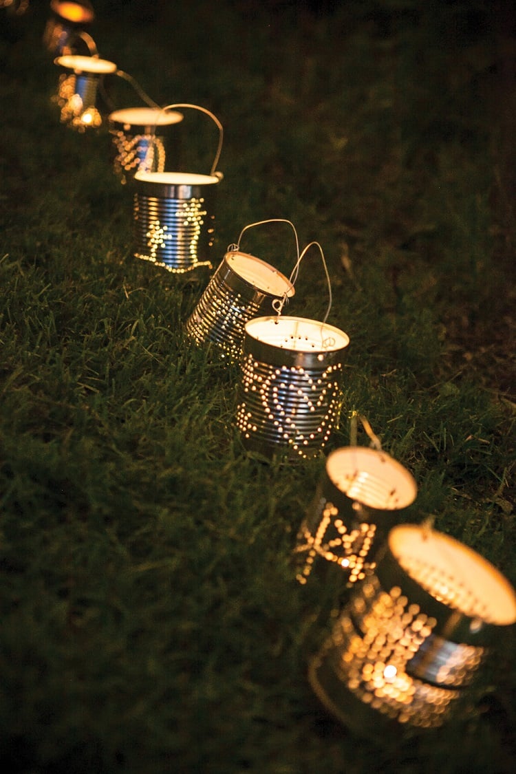 recyclage boîte de conserve DIY lanternes jardin