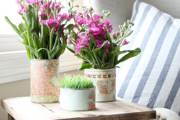 recyclage boîte de conserve fleurs plantes design cool