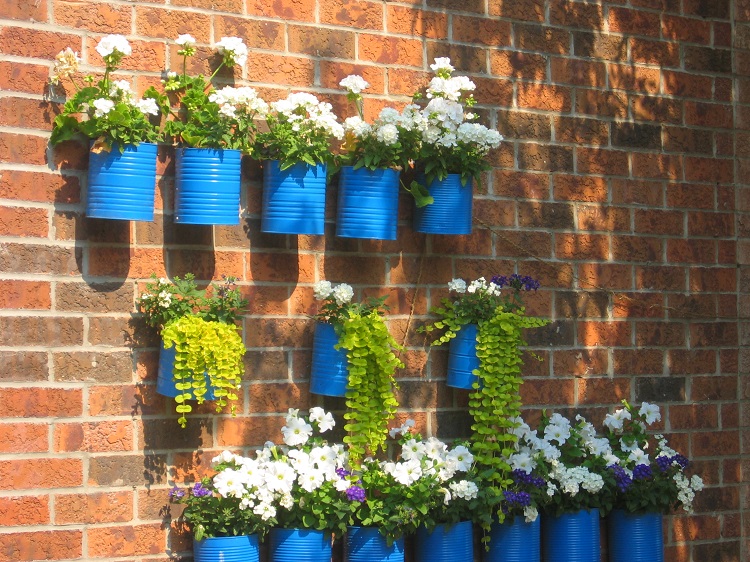 recyclage boîte de conserve jardin vertical