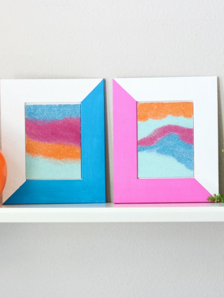 sable coloré cinétique cadre photo original DIY