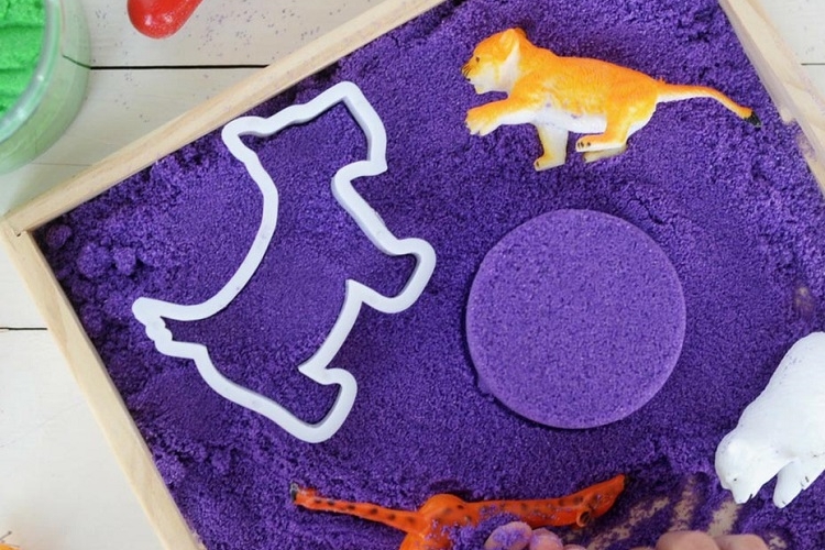 sable coloré ludique recette préparation idées activités DIY faire avec enfants