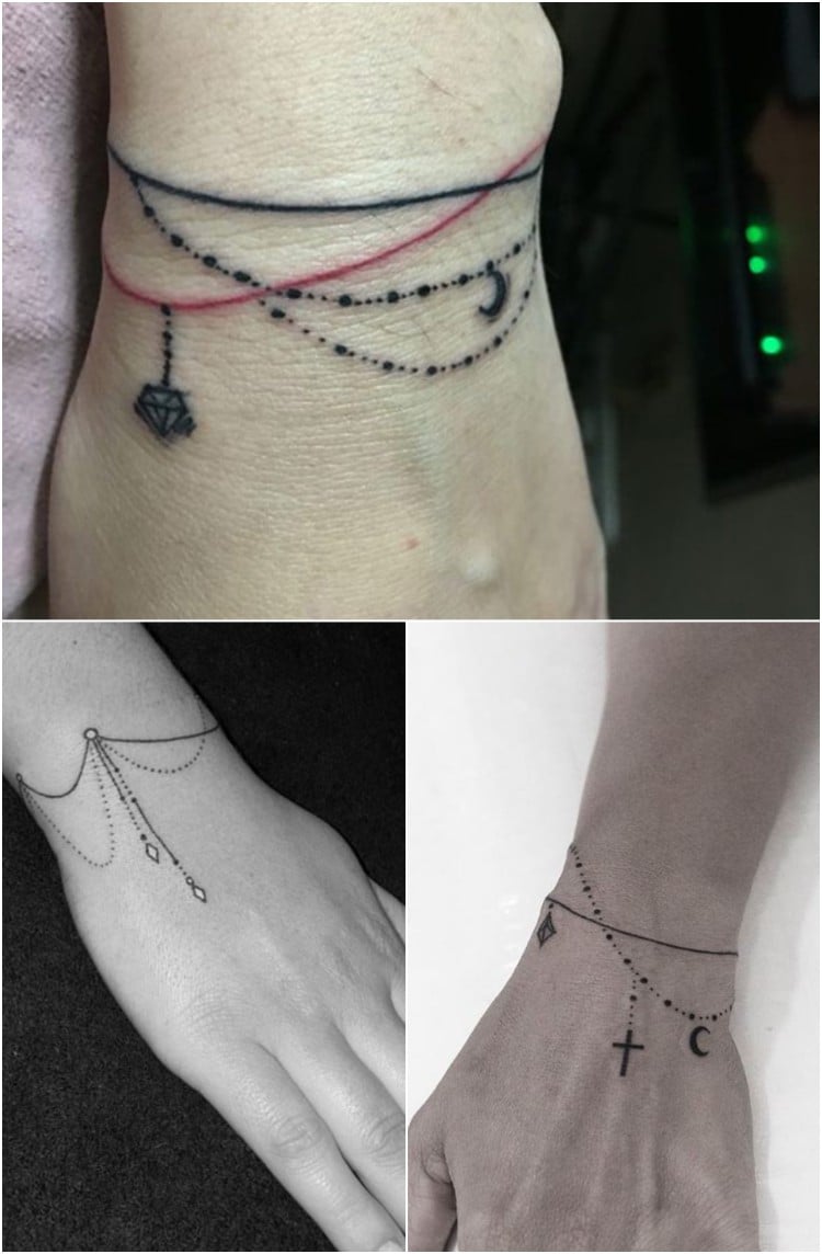 tatouage bracelet délicat tendances mini tatouages poignet pour femmes