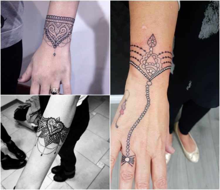 tatouage bracelet femme original top idées mini tatouages