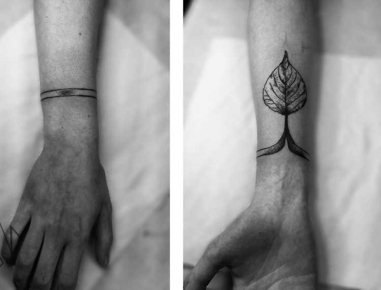 tatouage bracelet idée graphique pour homme femme