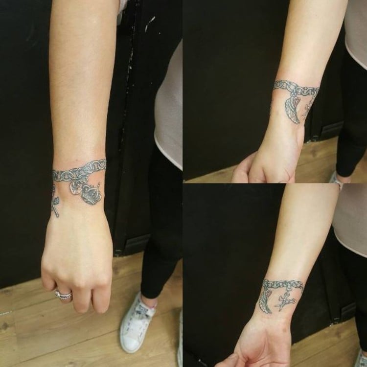 tatouage bracelet super tendance femme motif couronne