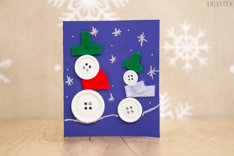 carte de Noël DIY bonhommes de neige